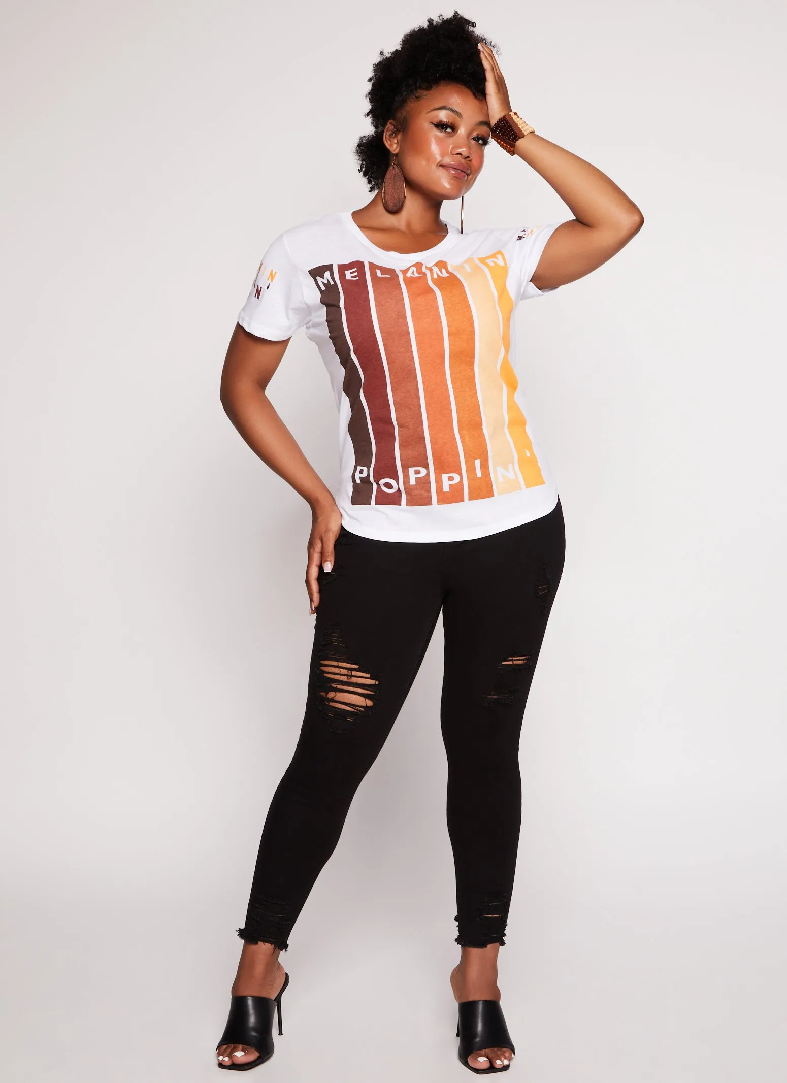 Plus Size Melanin Poppin High Low Tee sold by Rainbow product image thumbnail 2