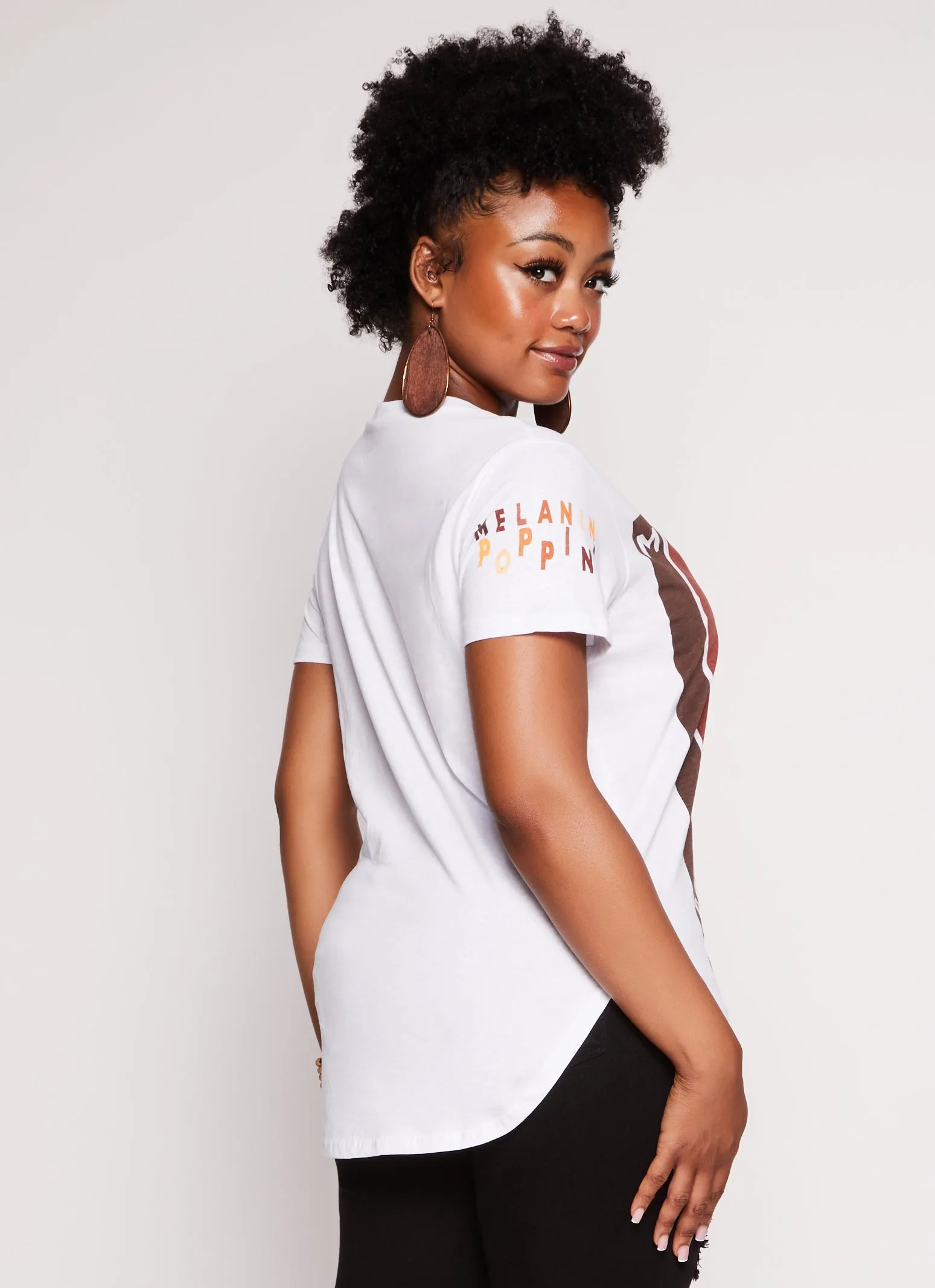 Plus Size Melanin Poppin High Low Tee sold by Rainbow product image thumbnail 3