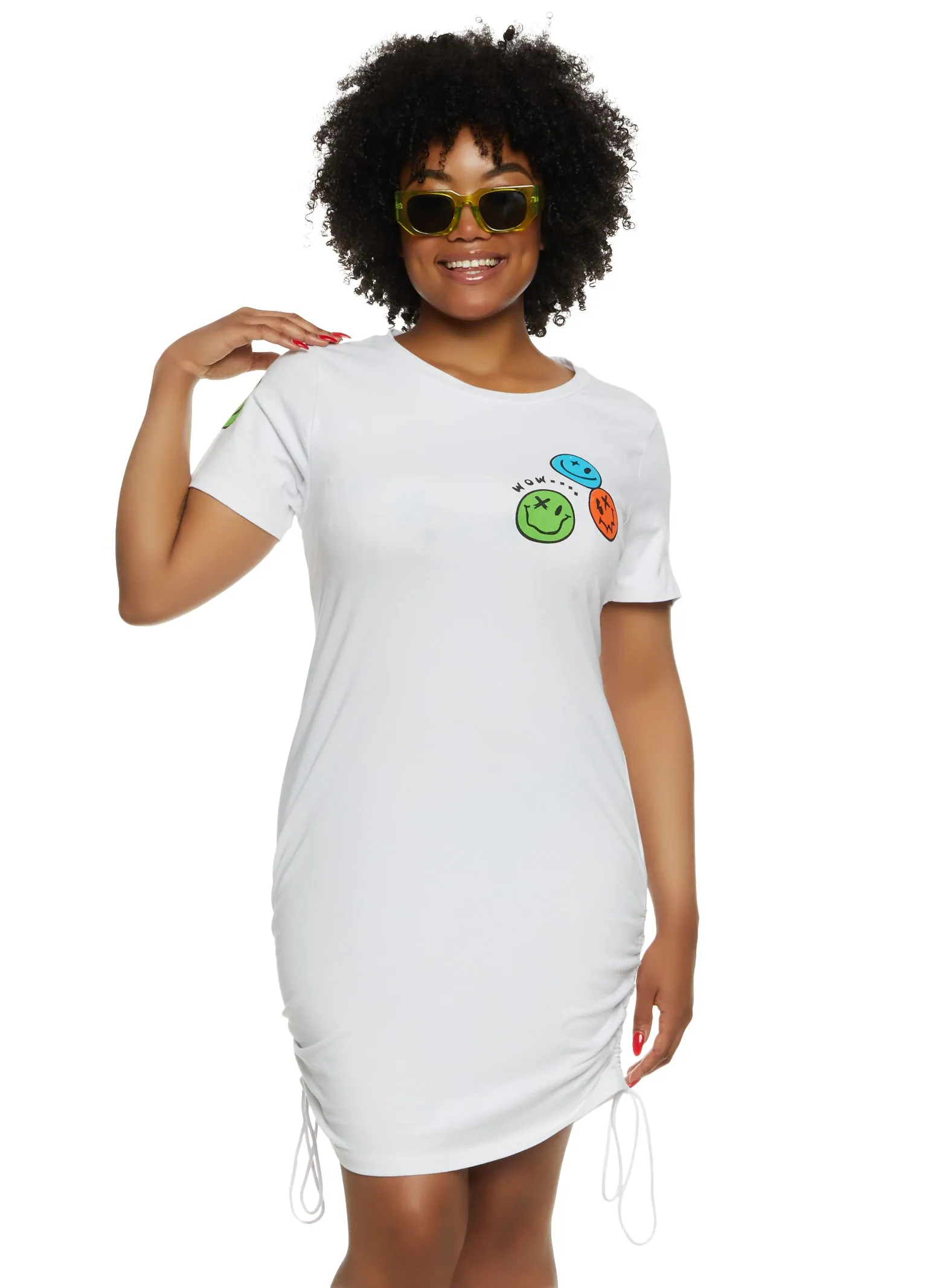 Plus Size Smile Every Day Smiley T Shirt Dress sold by Rainbow product image thumbnail 3