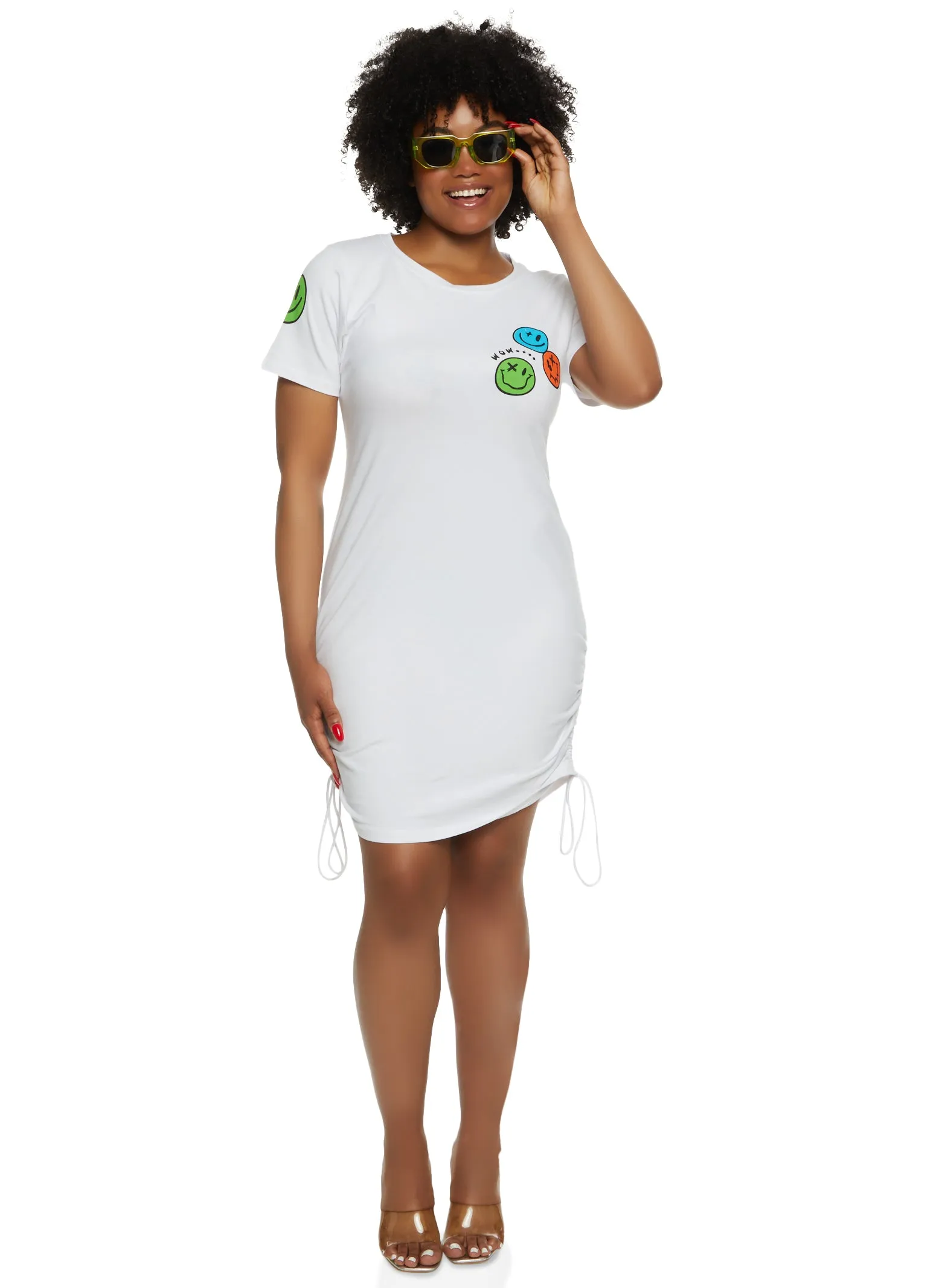 Plus Size Smile Every Day Smiley T Shirt Dress sold by Rainbow product image thumbnail 2