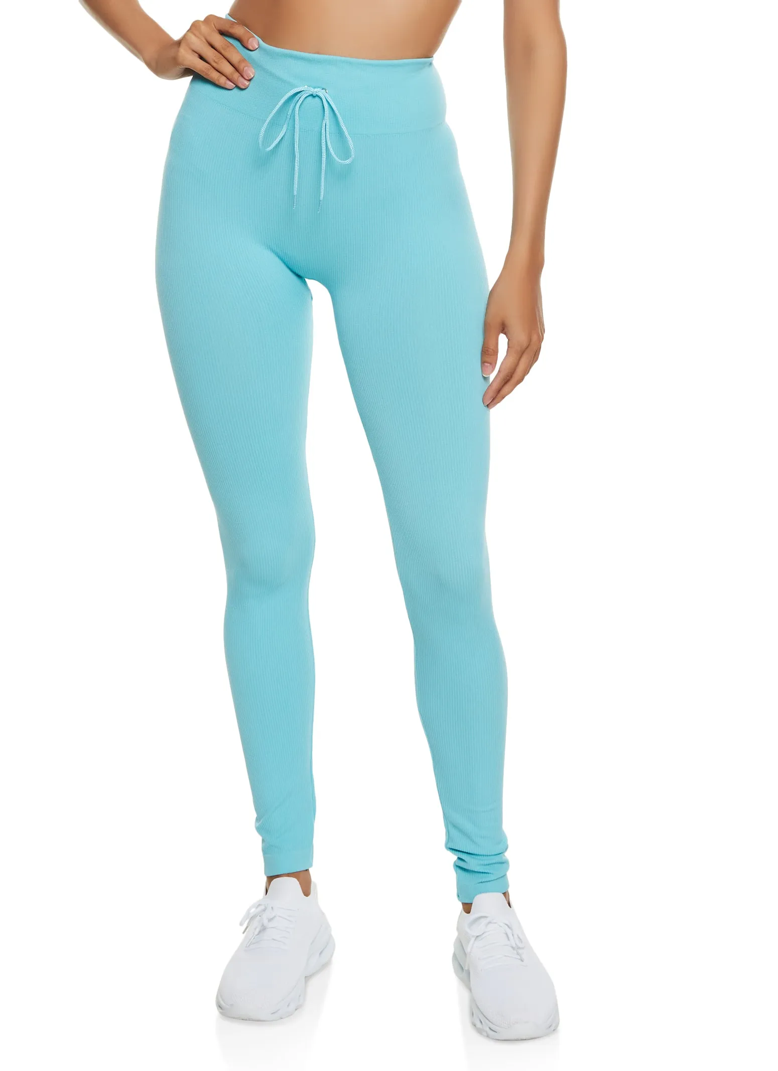 Seamless Ribbed Drawstring Leggings sold by Rainbow product image thumbnail 2