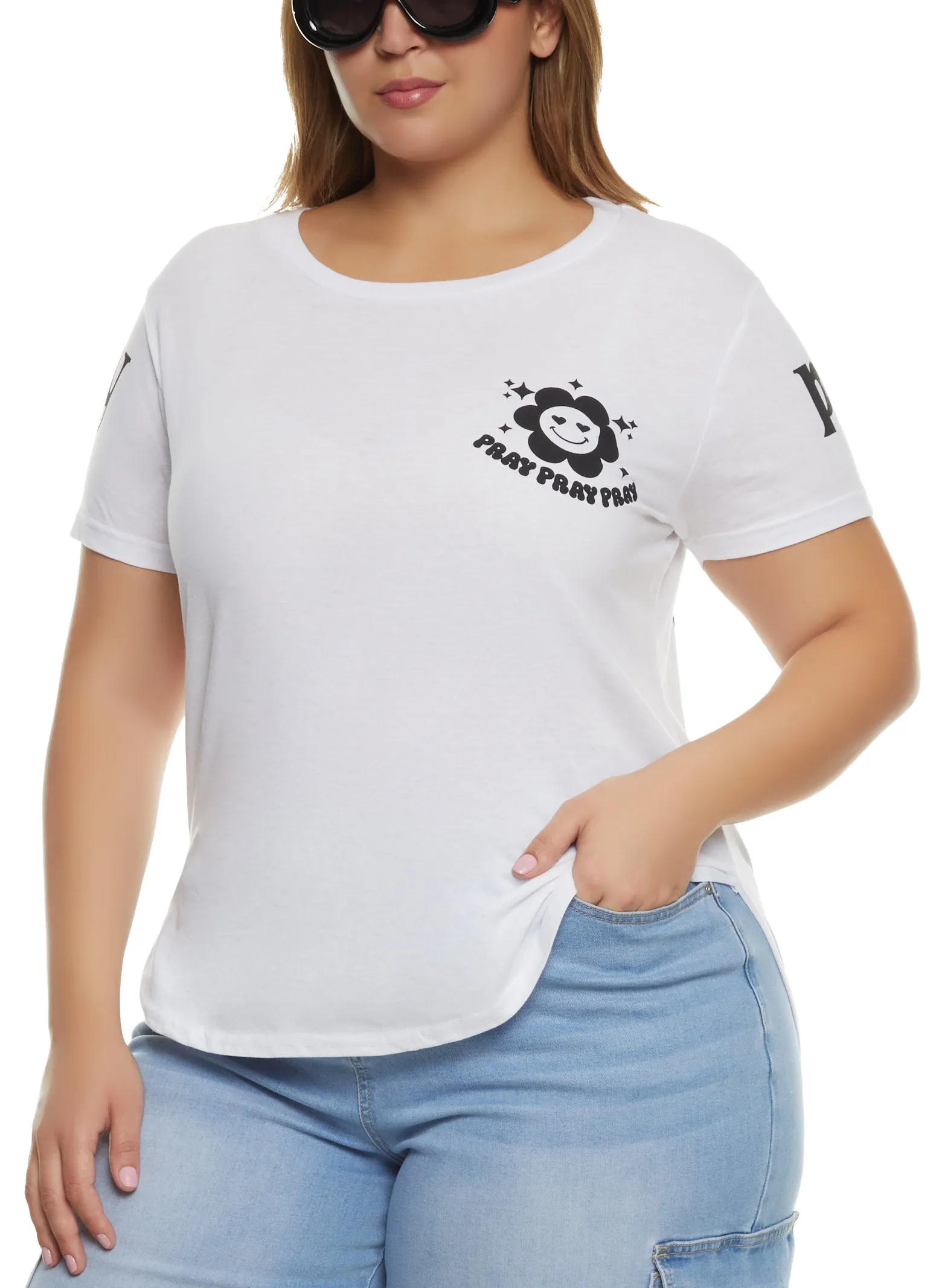 Plus Size Pray Graphic T Shirt sold by Rainbow product image thumbnail 2