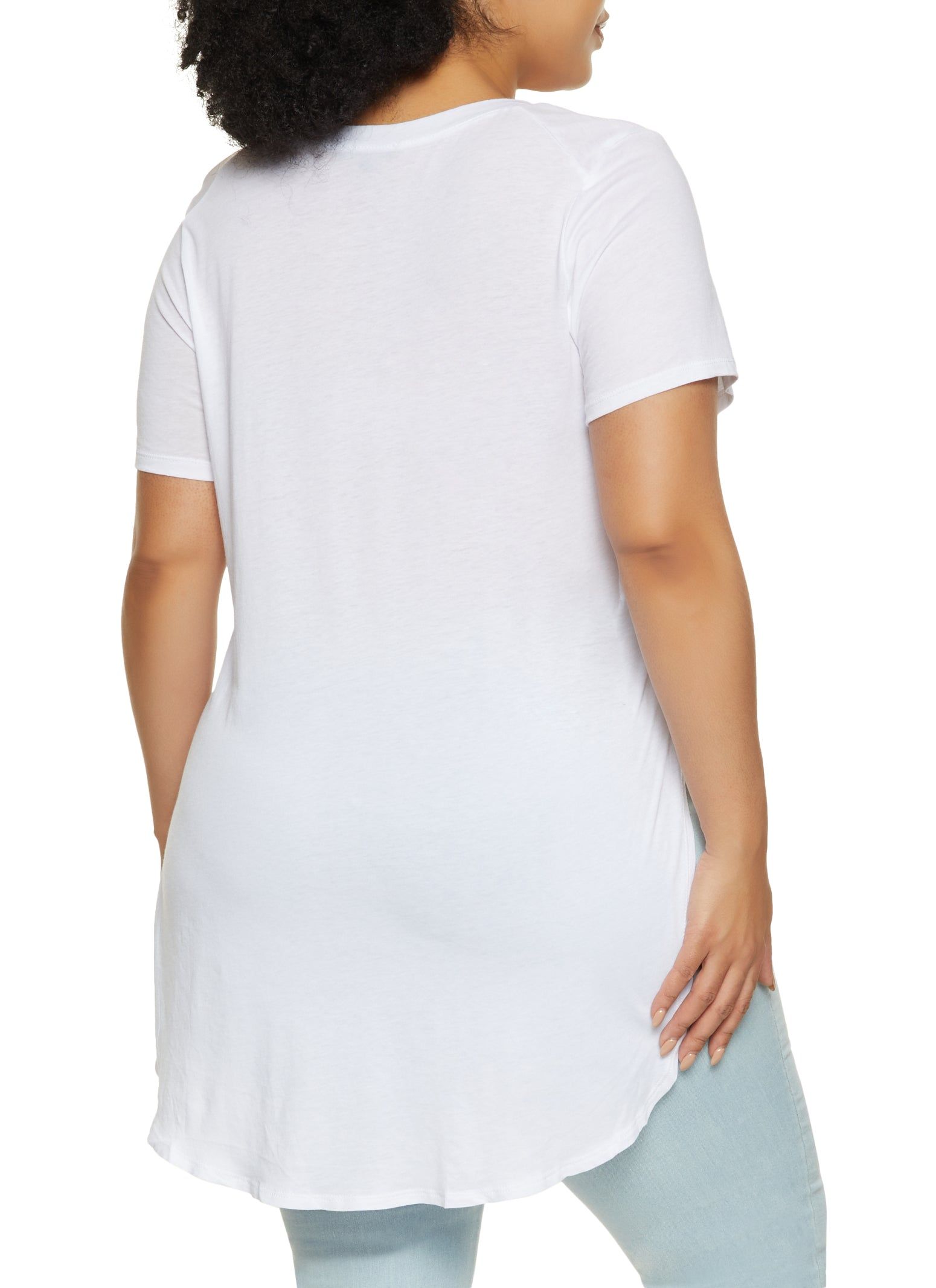 Plus Size Solid Short Sleeve Top sold by Rainbow product image thumbnail 2