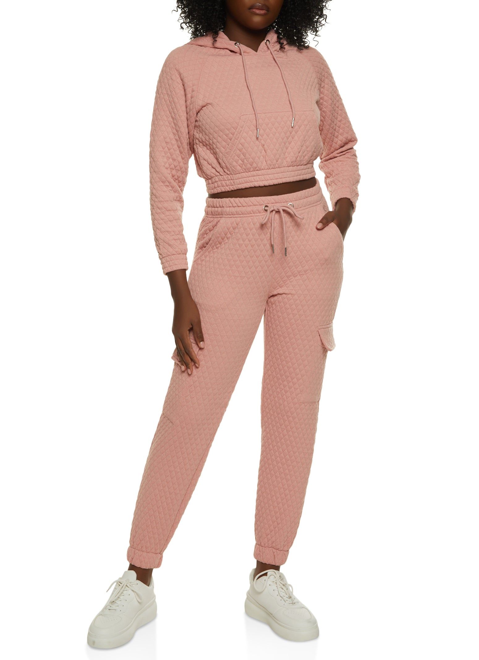 Quilted Cropped Pullover Hoodie sold by Rainbow product image thumbnail 2