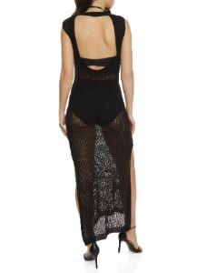 Crochet Knit Open Back Maxi Dress sold by Rainbow