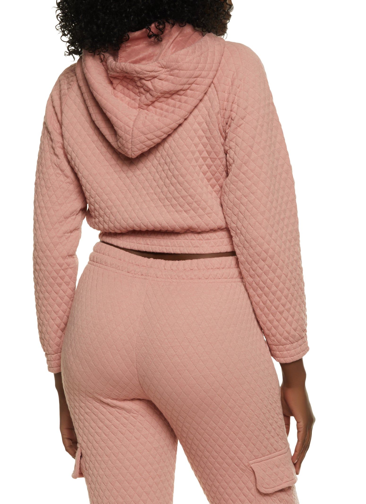 Quilted Cropped Pullover Hoodie sold by Rainbow product image thumbnail 3