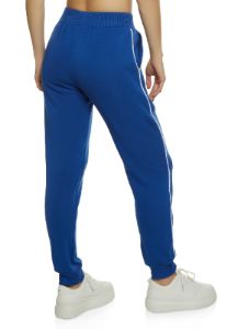 Contrast Piping High Waist Drawstring Joggers sold by Rainbow