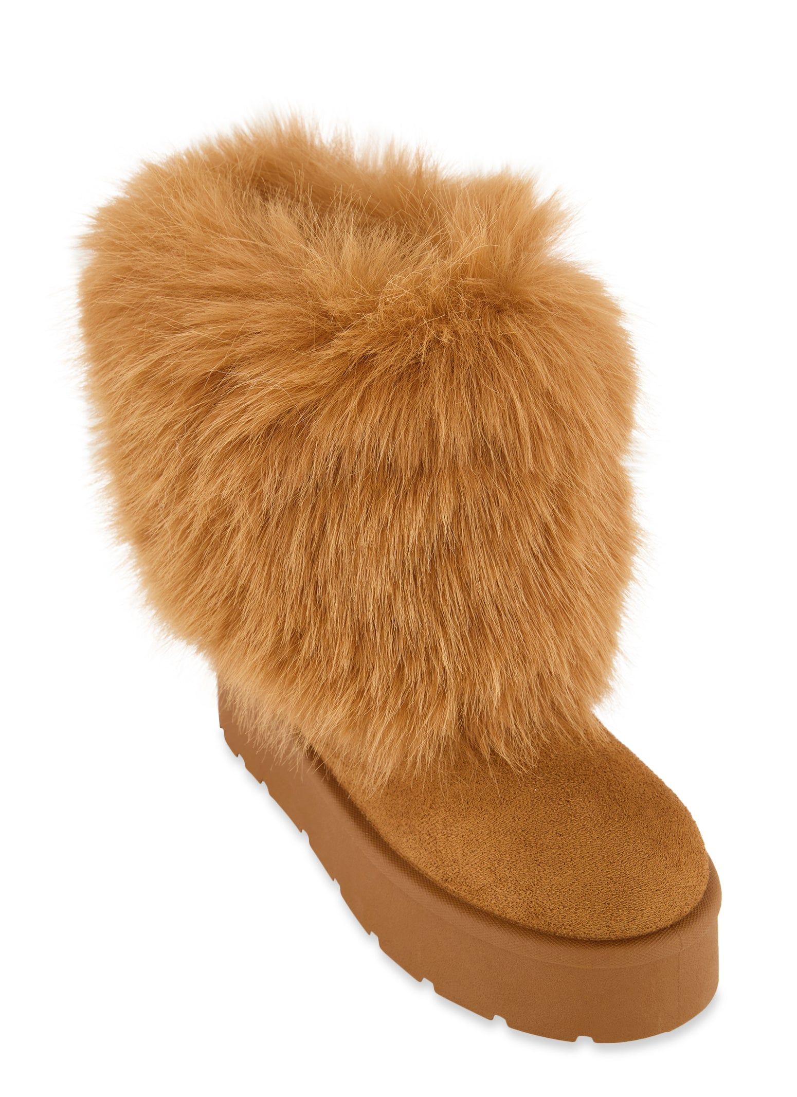 Faux Fur Platform Booties sold by Rainbow