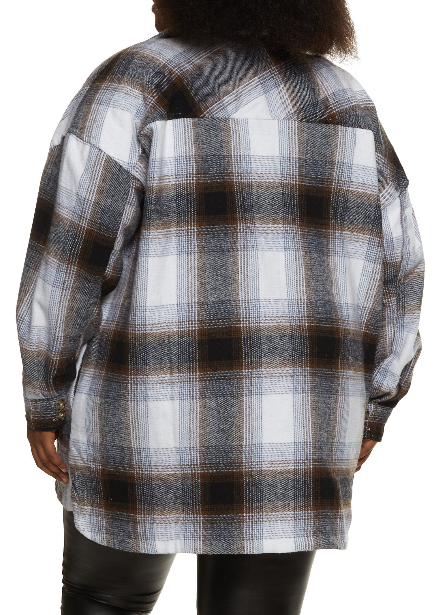 Plus Size Plaid Button Front Shacket sold by Rainbow product image thumbnail 2