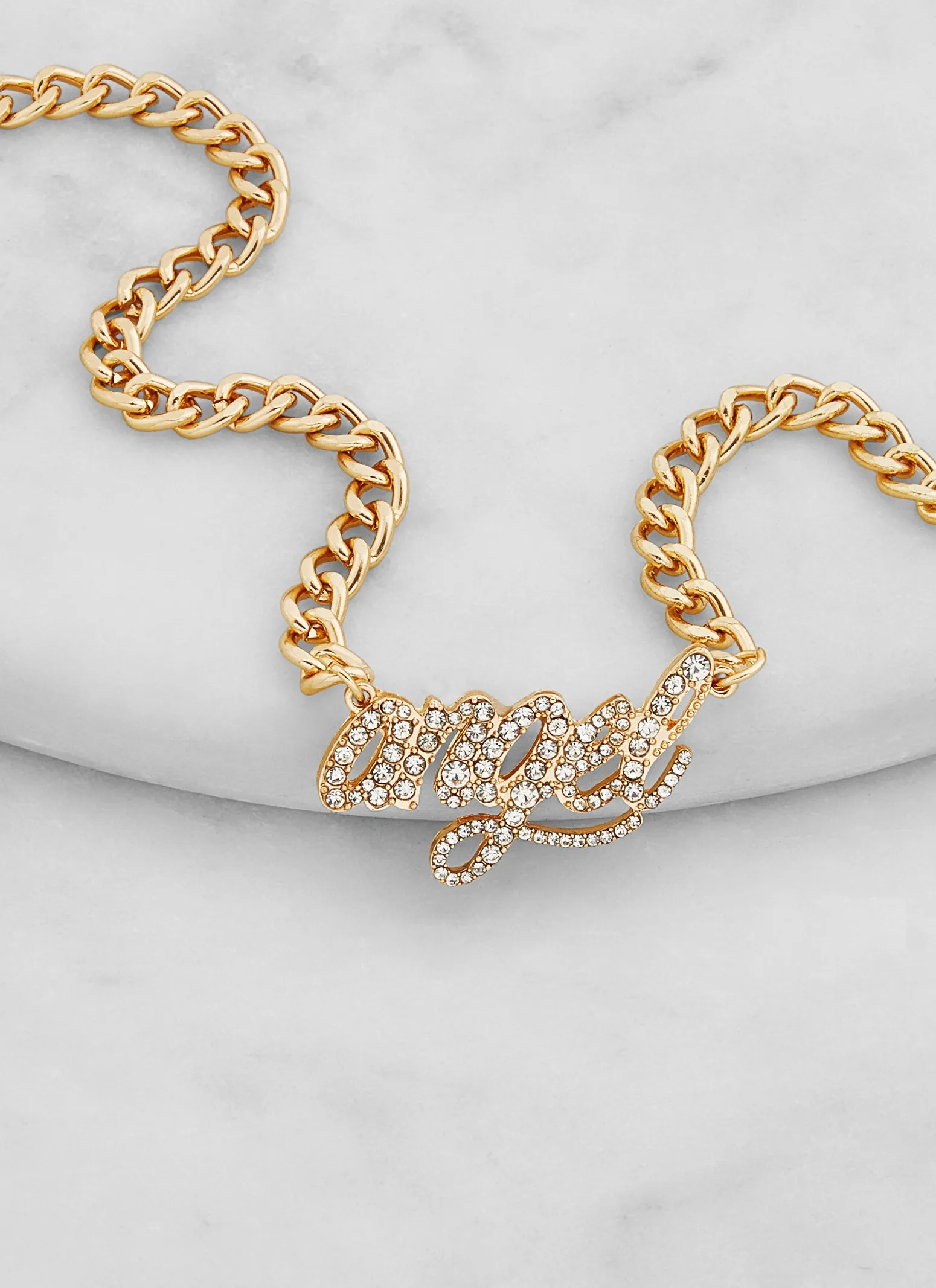 Angel Rhinestone Chain Necklace sold by Rainbow product image thumbnail 2