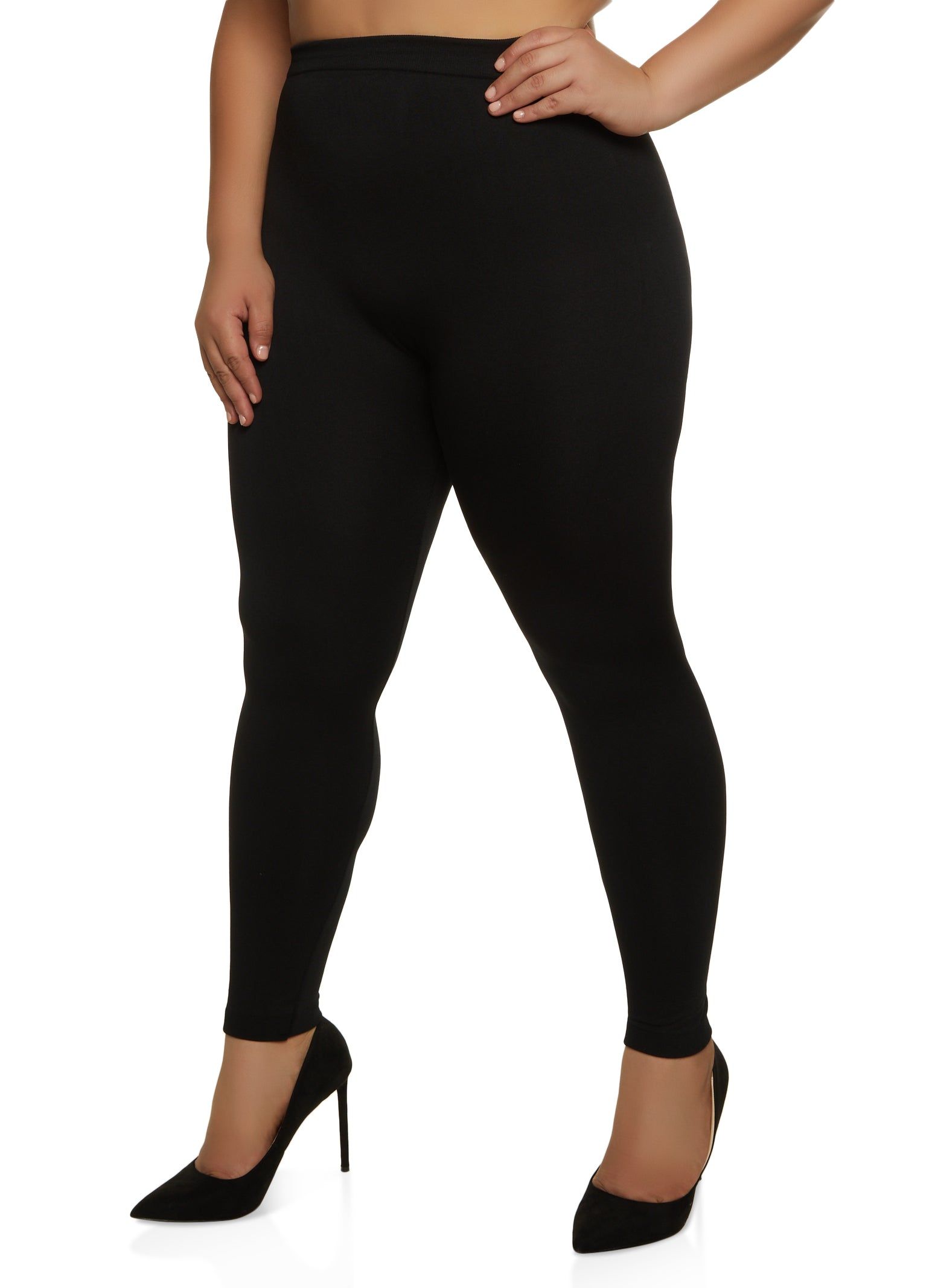 Plus Size Seamless Basic High Waisted Leggings sold by Rainbow