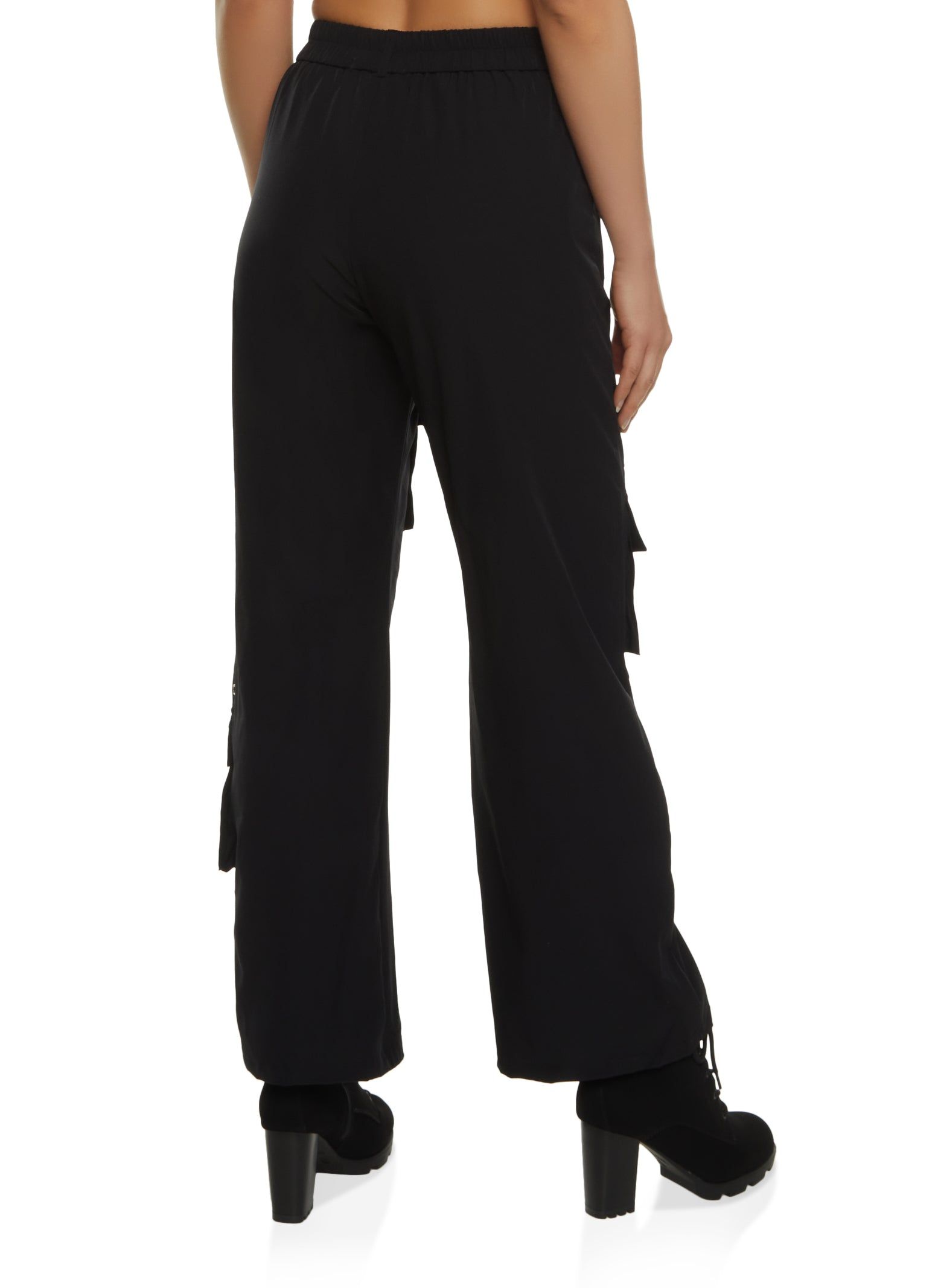 Nylon Wide Leg Cargo Pants sold by Rainbow product image thumbnail 3