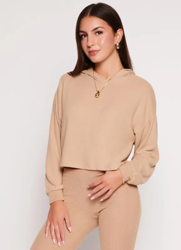 Brushed Knit Cropped Sweatshirt sold by Rainbow