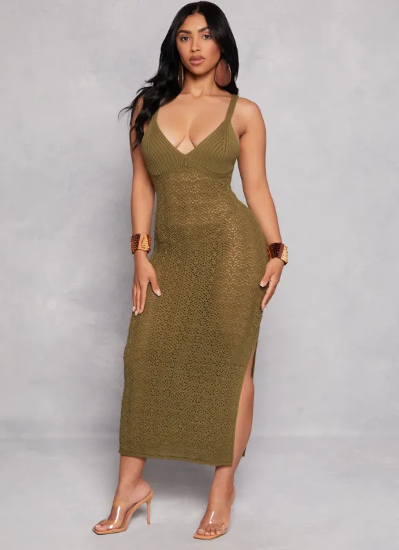 Crochet Knit Bustier Tank Dress sold by Rainbow