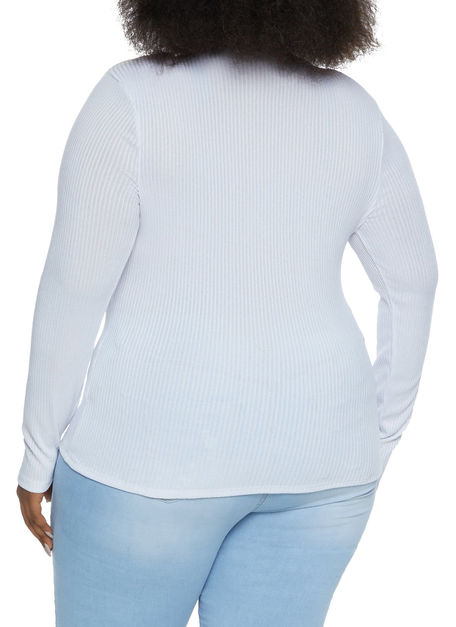 Plus Size Ribbed Knit Half Zip Top sold by Rainbow product image thumbnail 2