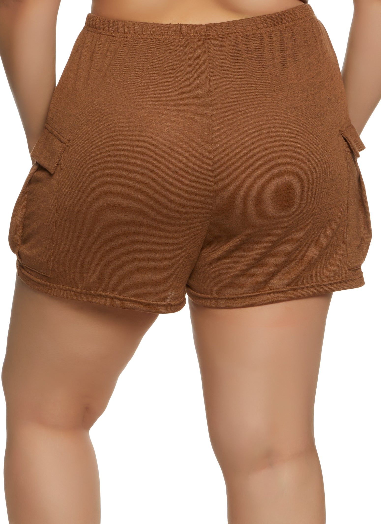 Plus Size Brushed Knit Cargo Pocket Shorts sold by Rainbow product image thumbnail 2