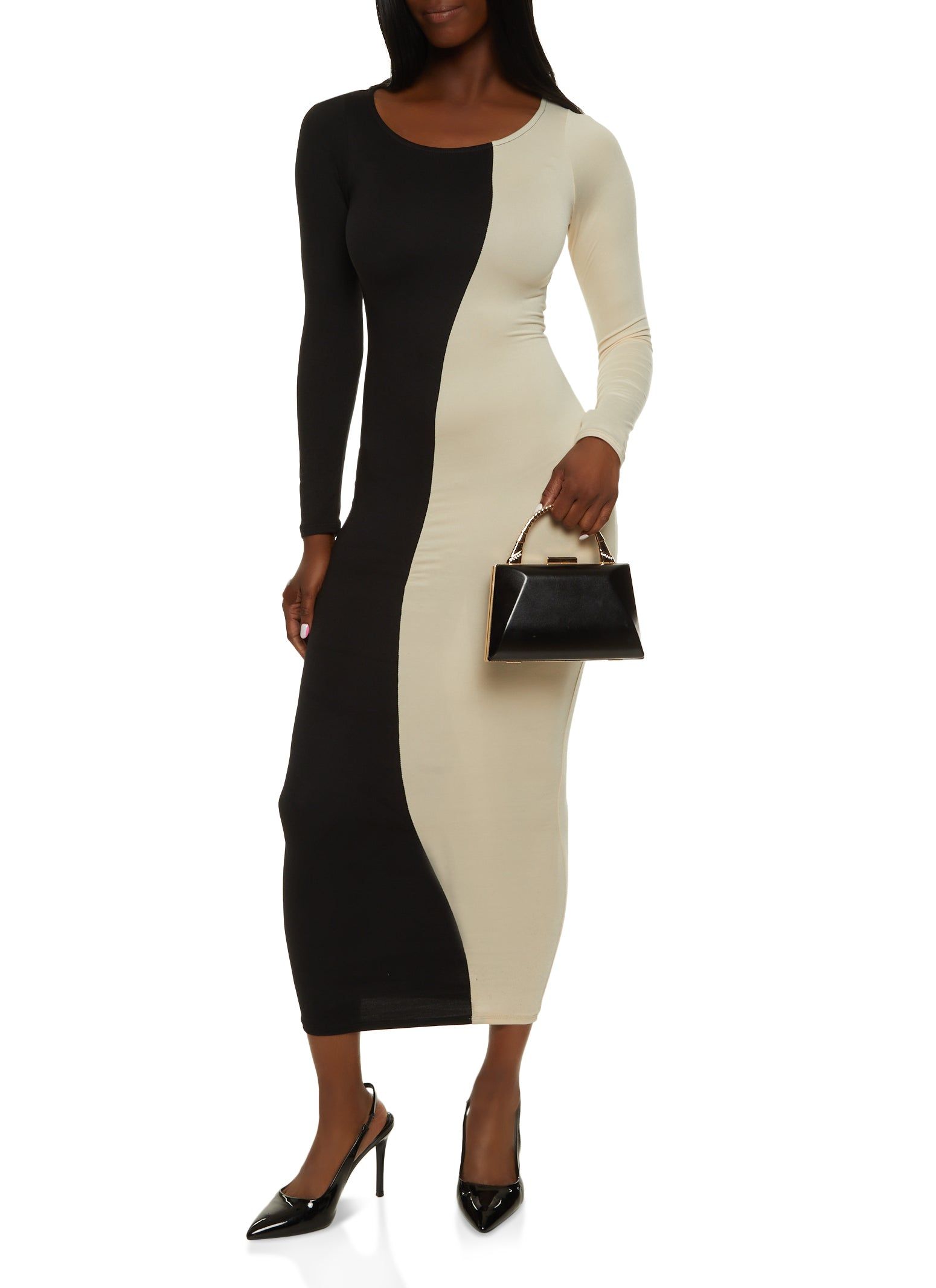 Color Block Scoop Neck Maxi Dress sold by Rainbow product image thumbnail 2