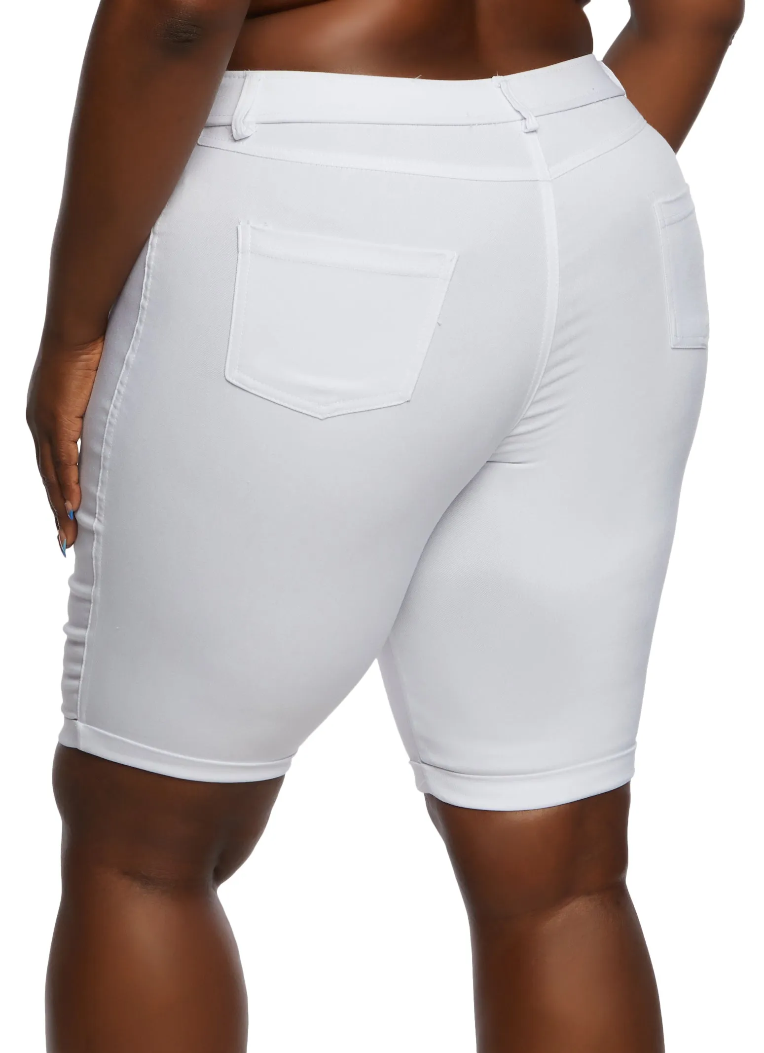 Plus Size Triple Button High Waist Capri Pants sold by Rainbow product image thumbnail 3