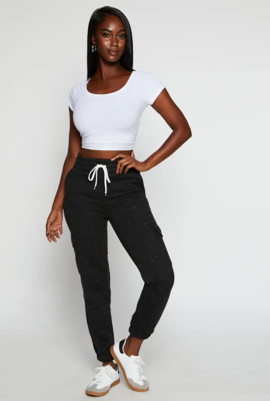 Fleece High Waist Cargo Sweatpants sold by Rainbow
