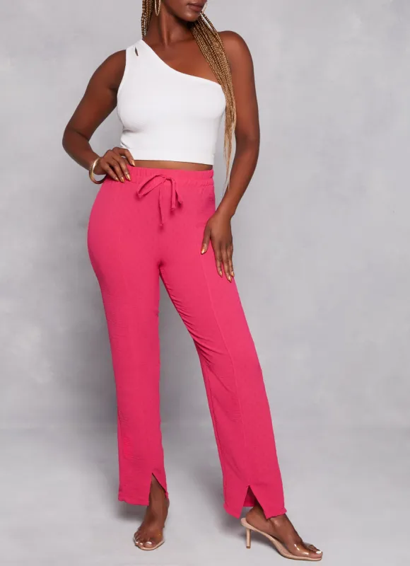 Airy Slit Hem High Waist Pants sold by Rainbow