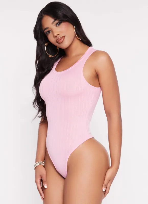 Daisy Ribbed Knit Crew Neck Sleeveless Bodysuit sold by Rainbow