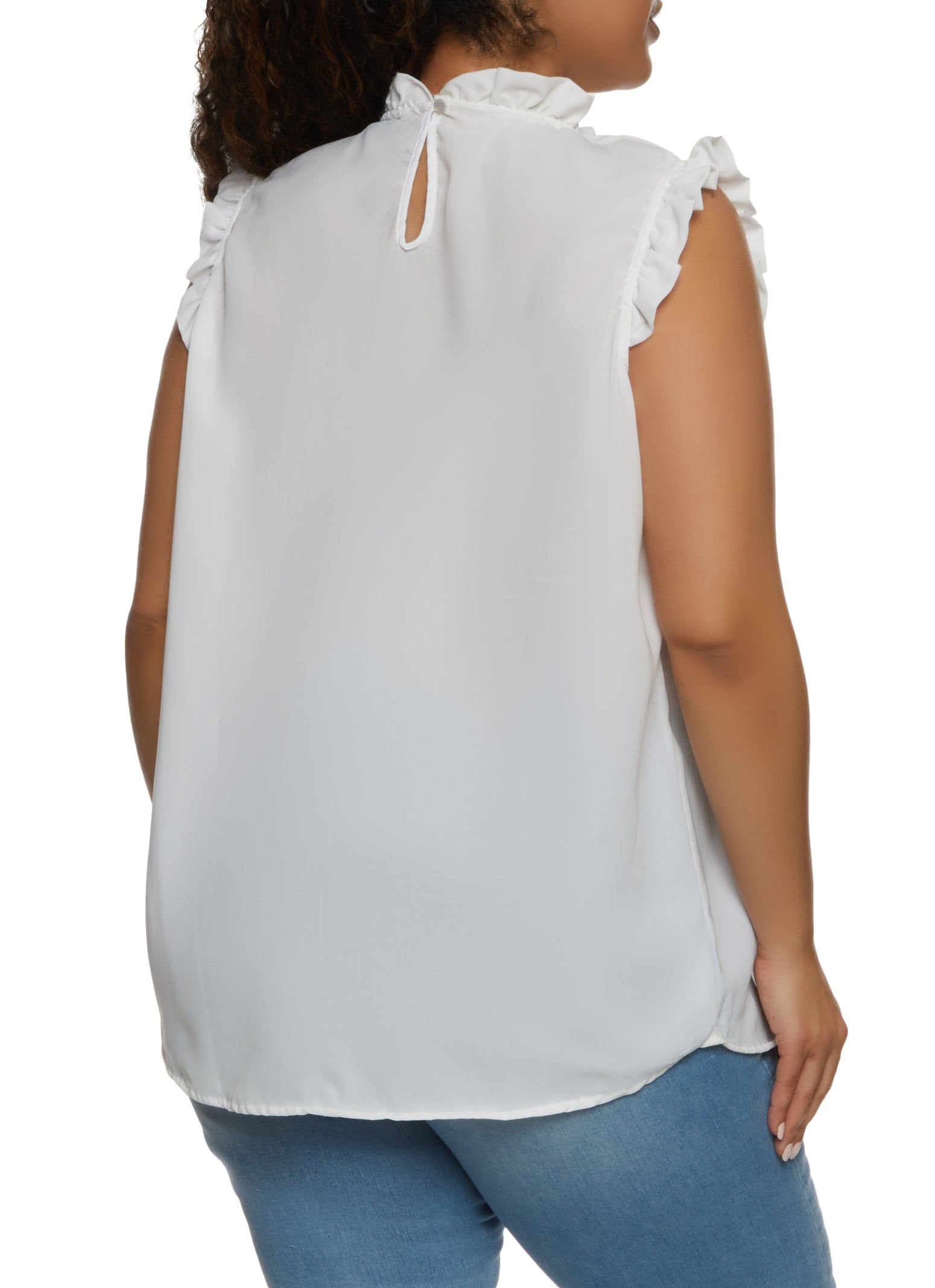 Plus Size Sleeveless Ruffled Smocked Blouse sold by Rainbow product image thumbnail 2