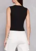 Ribbed Knit Square Neck Cropped Tank Top sold by Rainbow