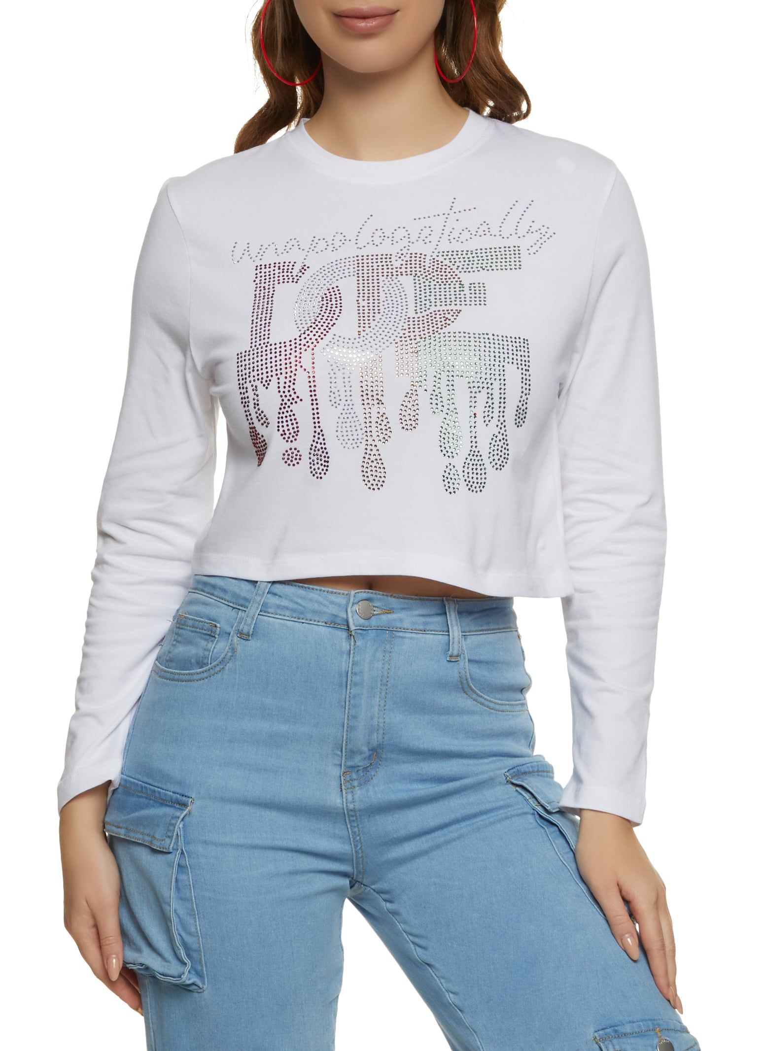 Unapologetically Dope Long Sleeve Rhinestone Graphic Tee sold by Rainbow