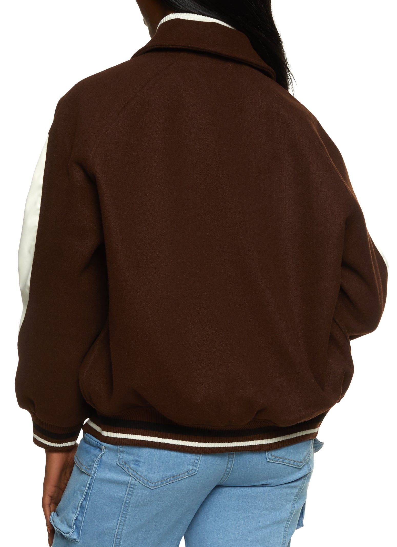 Collared NY Chenille Patch Varsity Jacket sold by Rainbow product image thumbnail 3