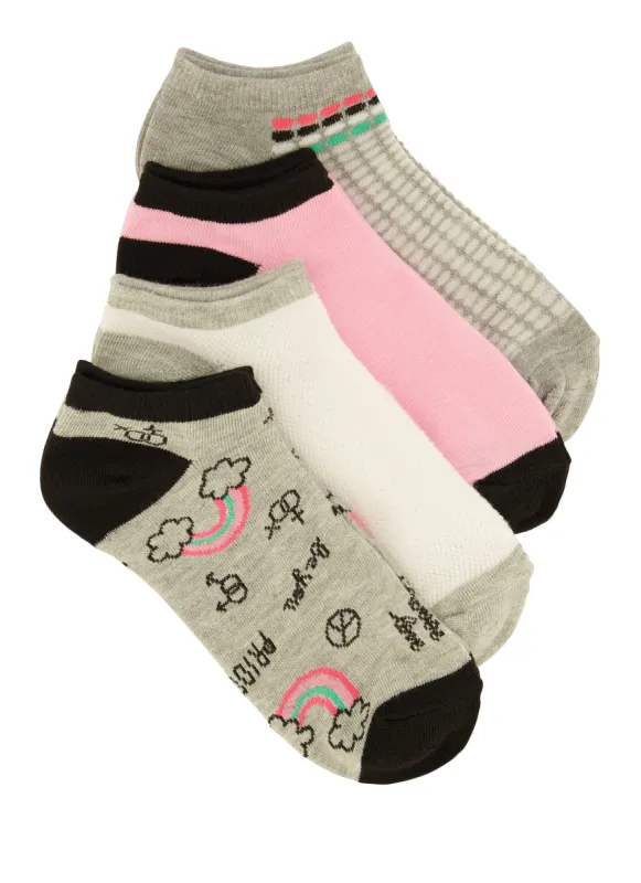 Pride Graphic Print Socks 4 Pack Size 9-11 sold by Rainbow