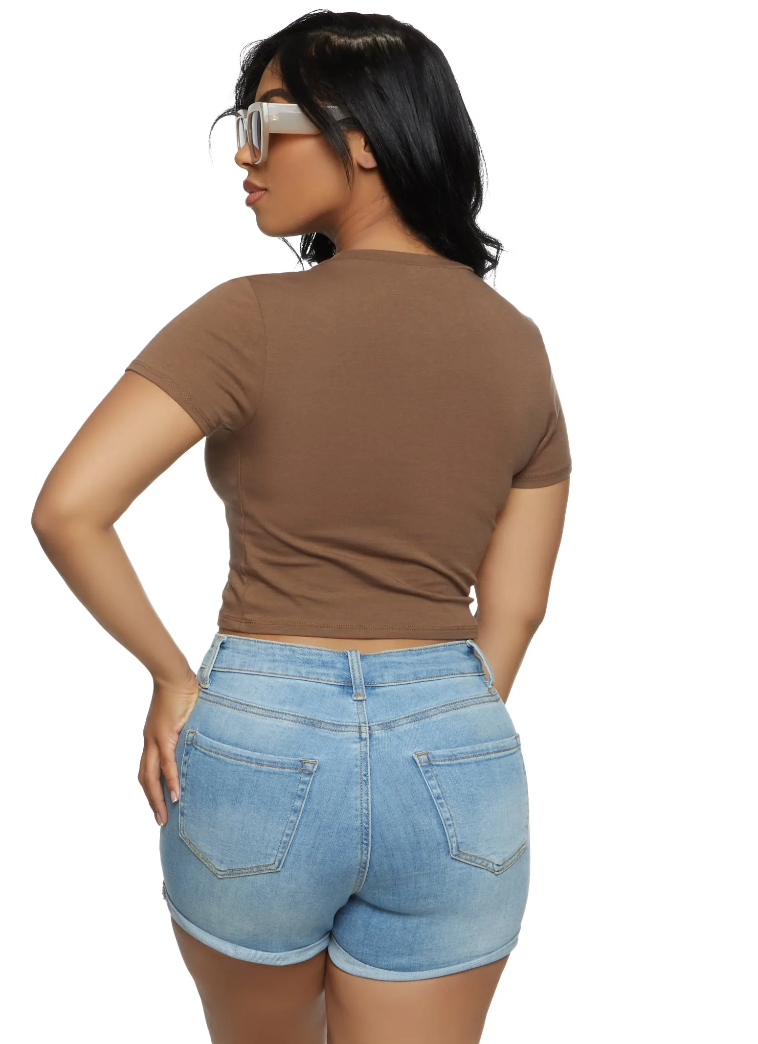 Basic Crew Neck Cropped Tee sold by Rainbow product image thumbnail 2