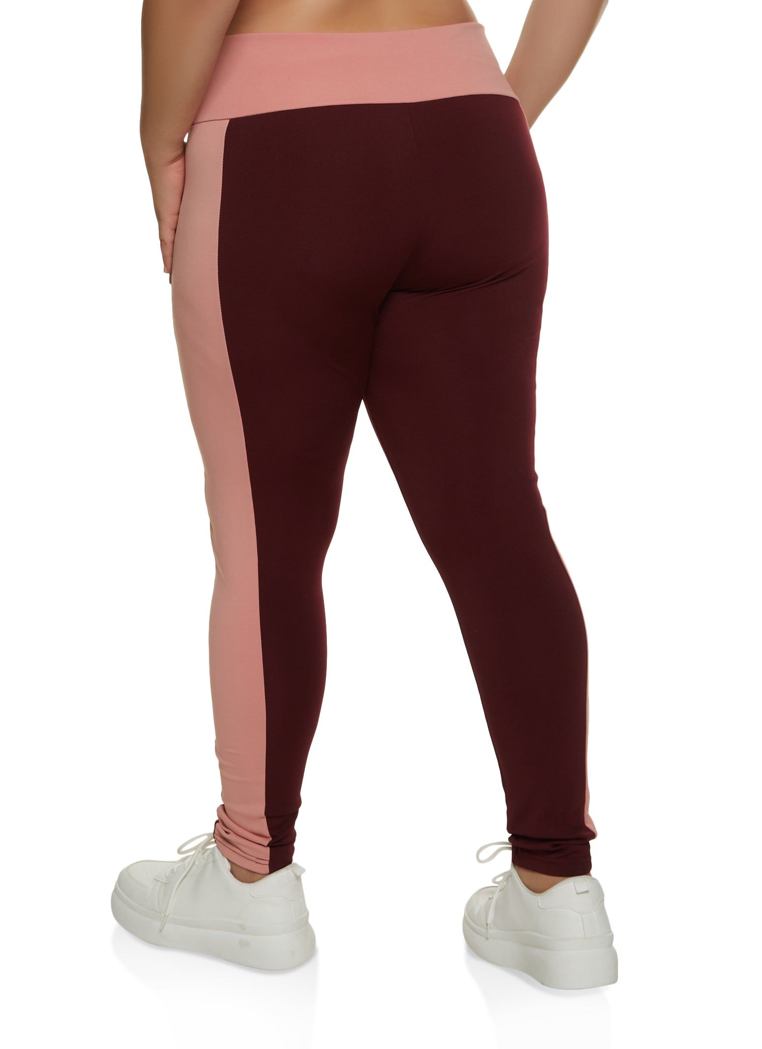Plus Size Color Block High Waisted Leggings sold by Rainbow product image thumbnail 2