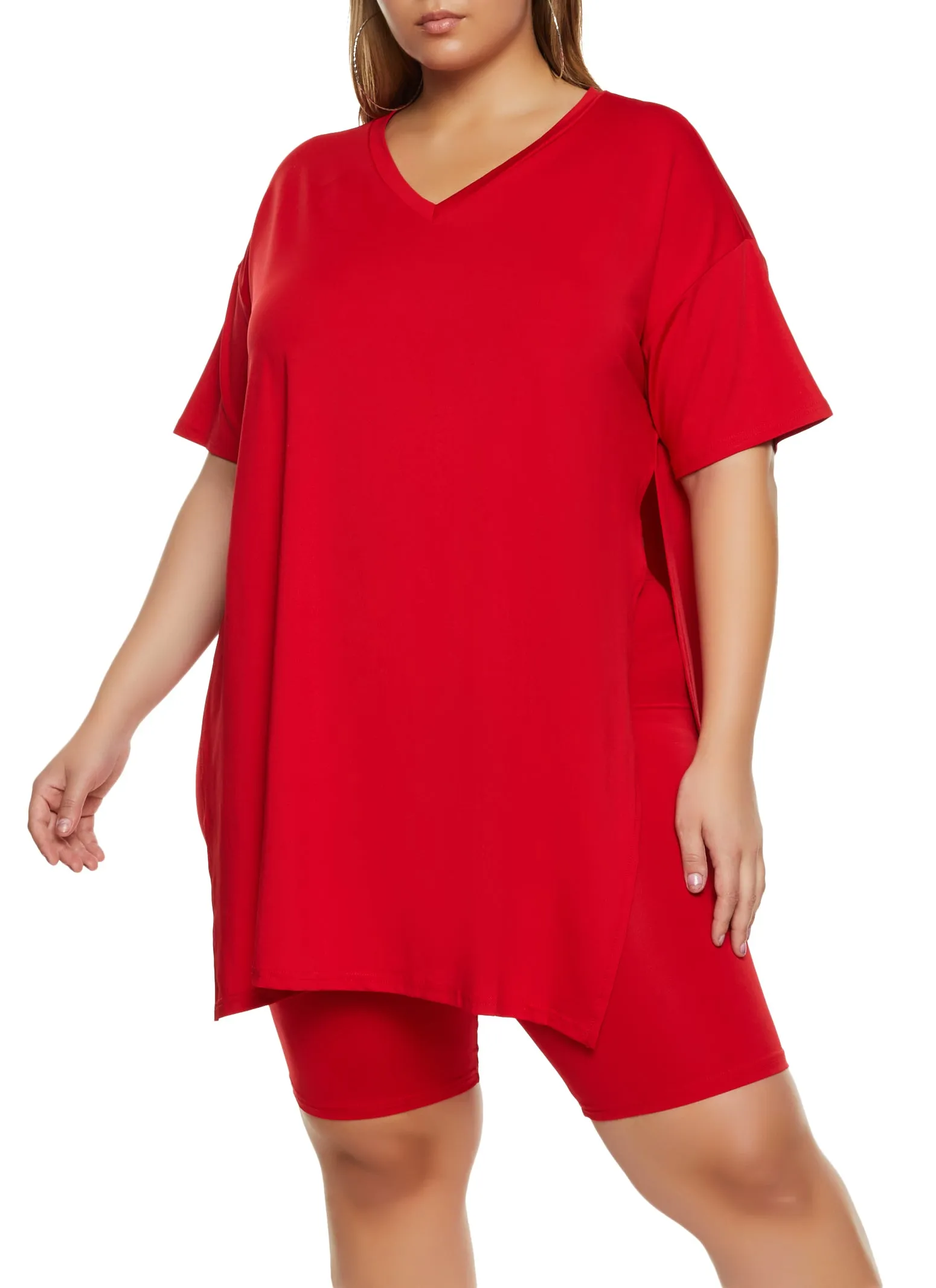 Plus Size Daisy Side Slit Oversized Tee sold by Rainbow product image thumbnail 2