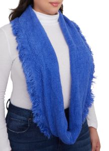 Textured Knit Frayed Infinity Scarf sold by Rainbow
