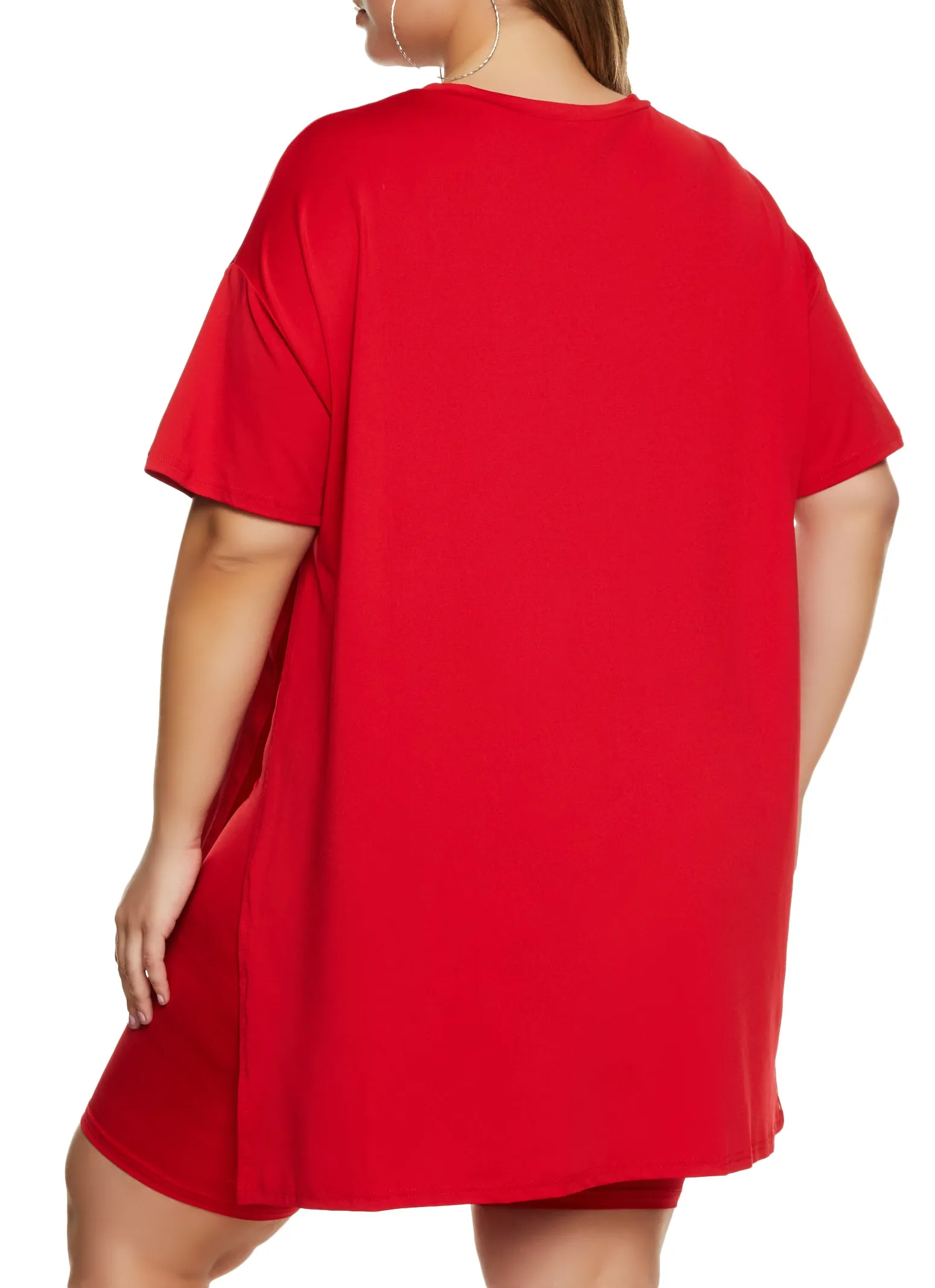 Plus Size Daisy Side Slit Oversized Tee sold by Rainbow product image thumbnail 3