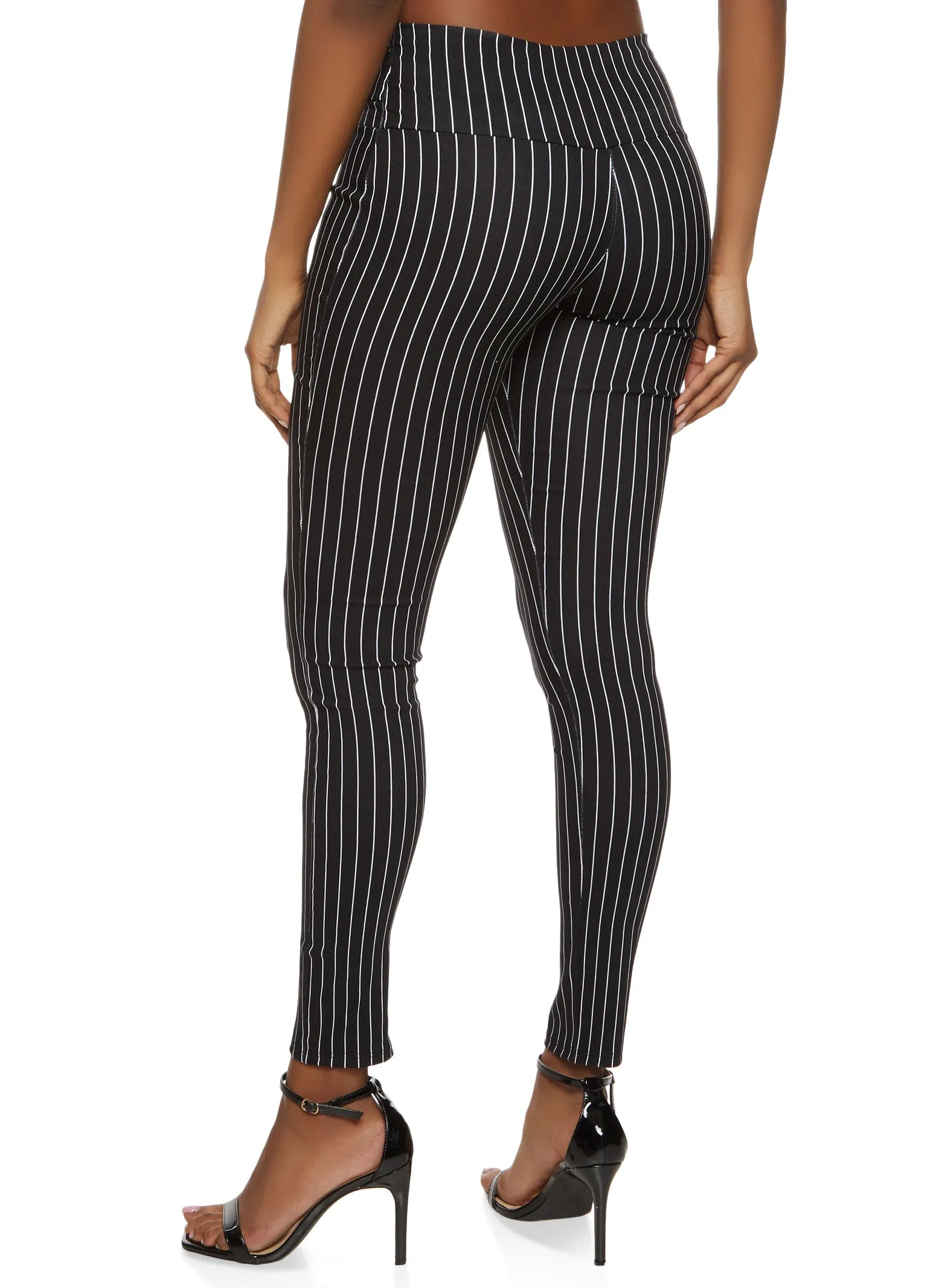 Pinstripe Belted Waist Skinny Pants sold by Rainbow product image thumbnail 2