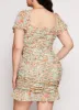 Plus Size Haute Monde Floral Chiffon Peasant Dress sold by Rainbow