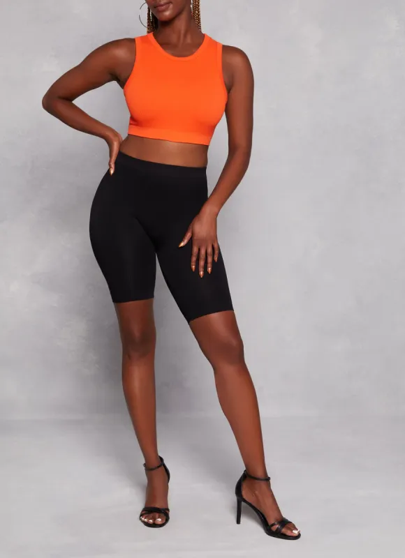 Ribbed High Neck Seamless Tank Top sold by Rainbow