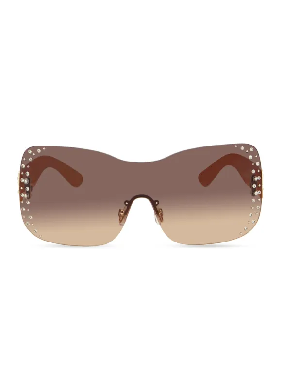 Rhinestone Studded Butterfly Rimless Sunglasses sold by Rainbow