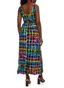 Rainbow Printed Cut Out Maxi Dress sold by Rainbow