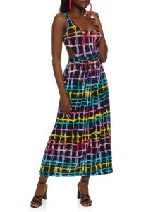 Rainbow Printed Cut Out Maxi Dress sold by Rainbow