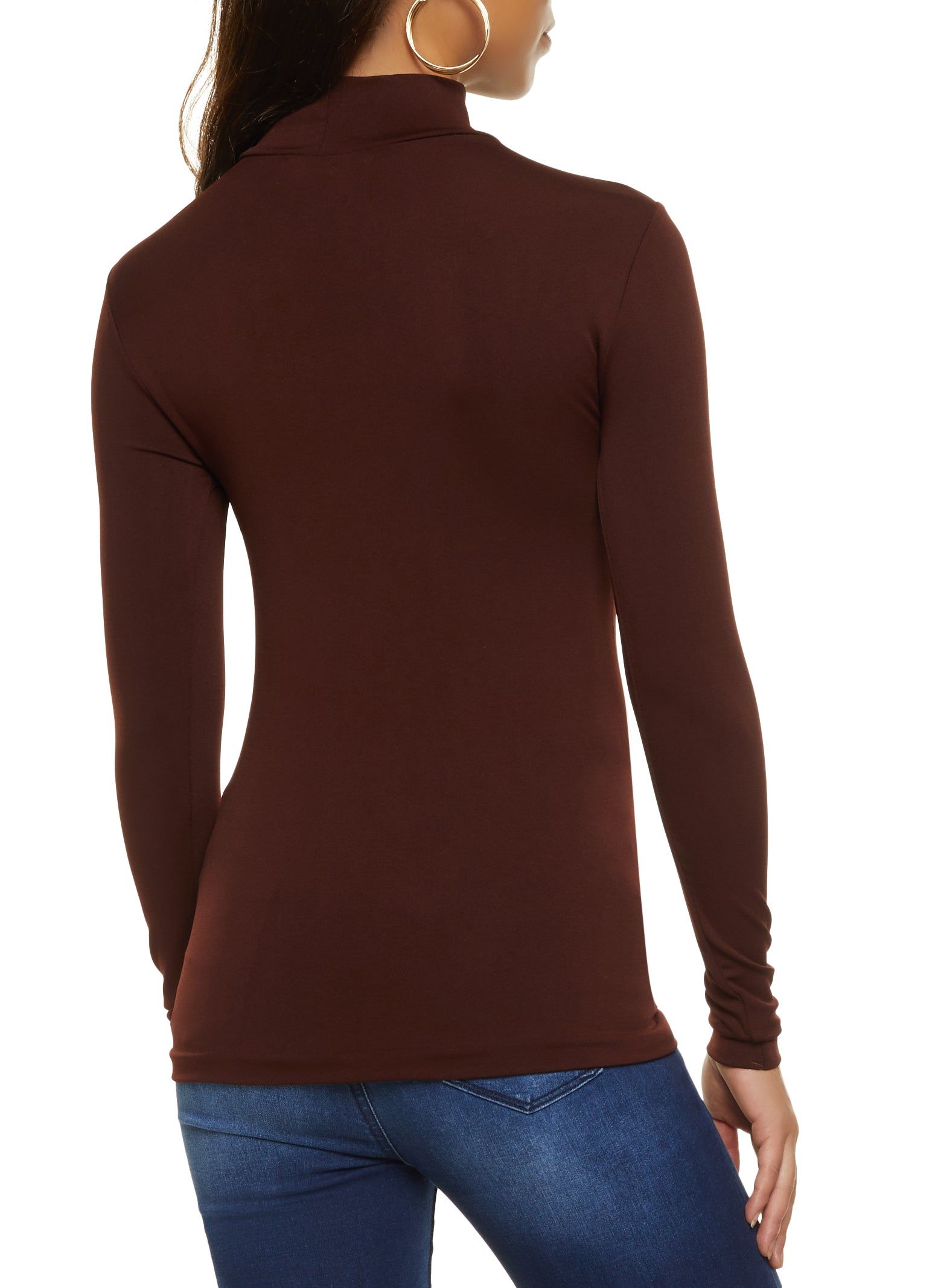 Basic Seamless Mock Neck Long Sleeve Tee sold by Rainbow product image thumbnail 2