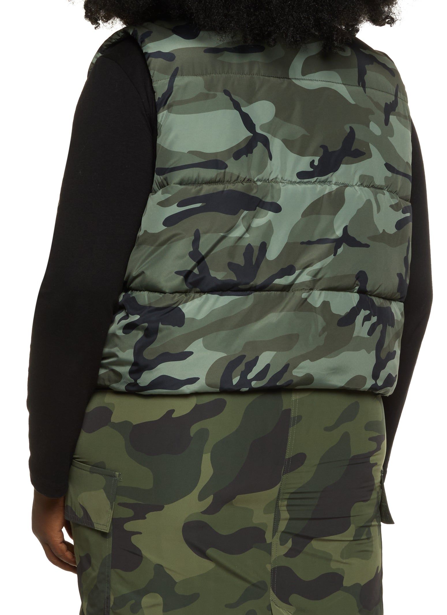 Plus Size Nylon Camouflage Puffer Vest sold by Rainbow product image thumbnail 3