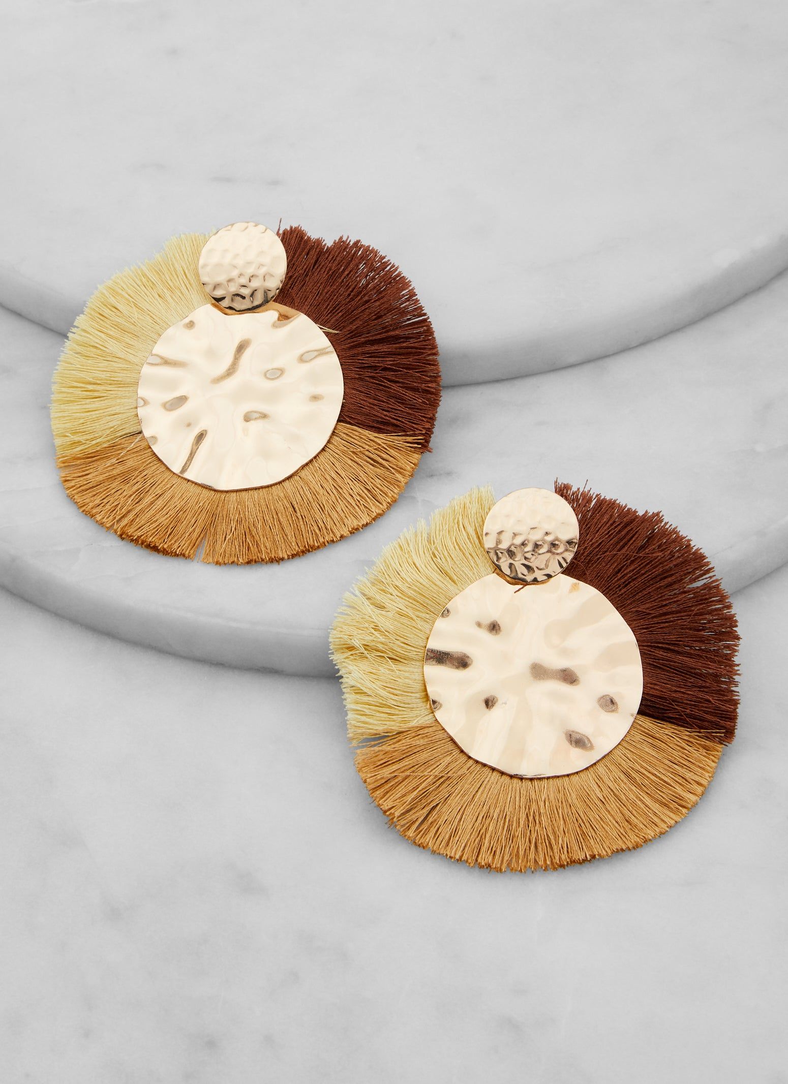 Round Fringe Drop Earrings sold by Rainbow product image thumbnail 2