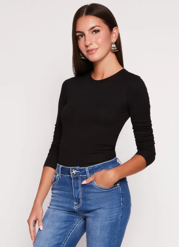 Basic Crew Neck Long Sleeve Top sold by Rainbow
