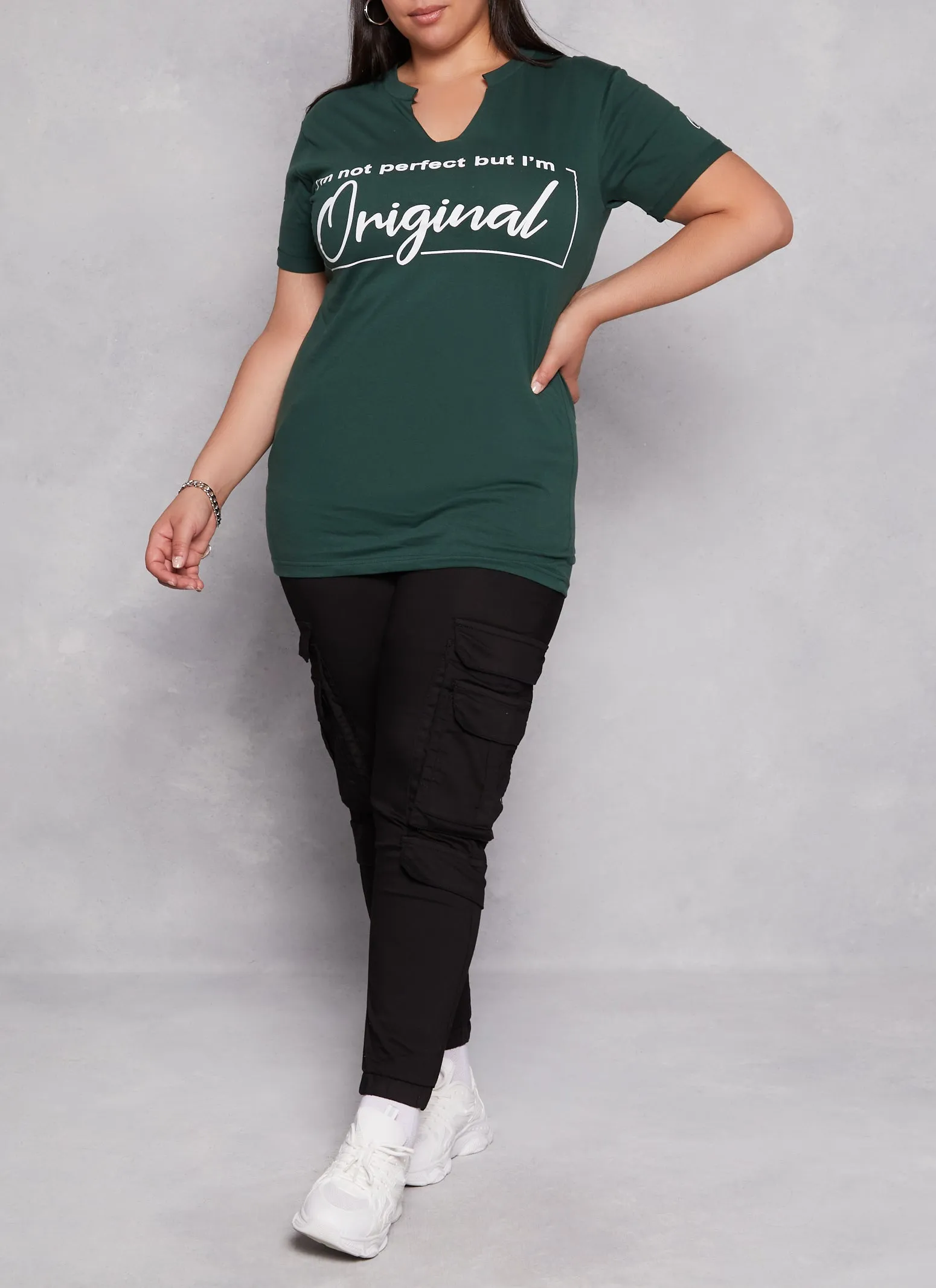 Plus Size Im Not Perfect But Im Original Notch Neck Tee sold by Rainbow product image thumbnail 2