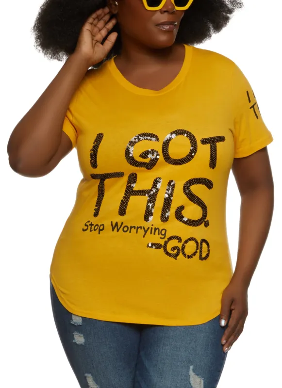 Plus Size Sequin I Got This Graphic Tee sold by Rainbow