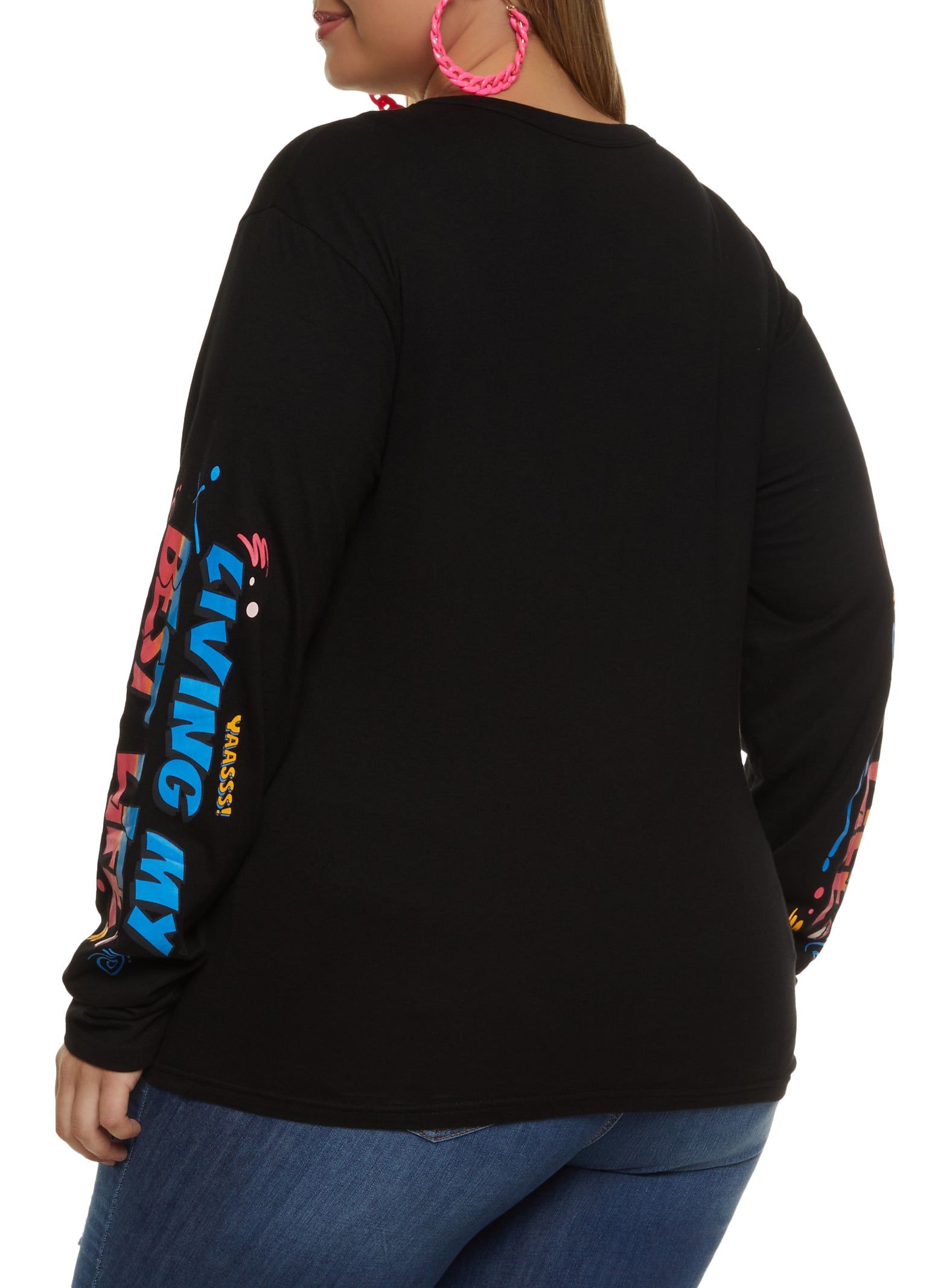 Plus Size Living My Best Life Laser Cut Graphic Tee sold by Rainbow product image thumbnail 2