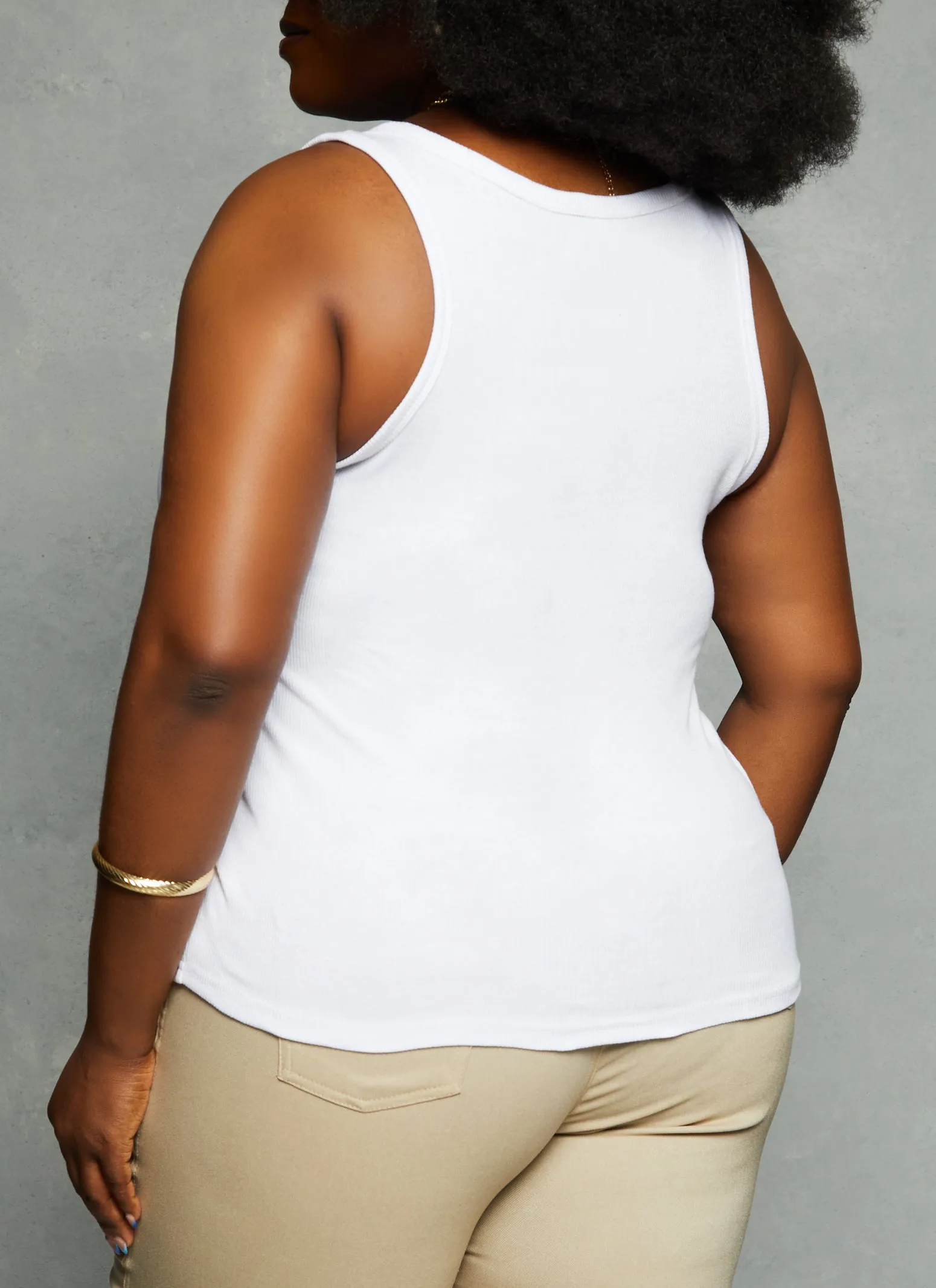Plus Size Henley Tank Top sold by Rainbow product image thumbnail 3