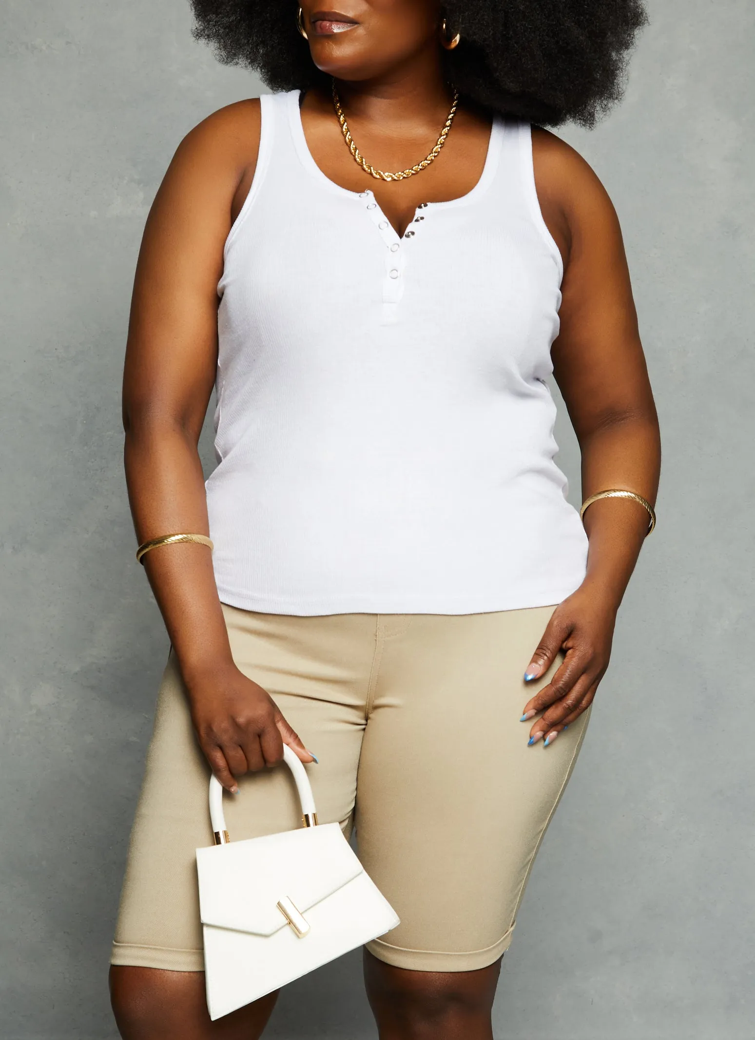 Plus Size Henley Tank Top sold by Rainbow product image thumbnail 2